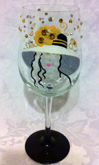 KENTUCKY DERBY PARTY FLOPPY HAT WINE GLASSES 4 GLASSES