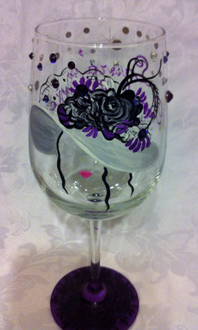 KENTUCKY DERBY WINE GLASS WITH BLING!