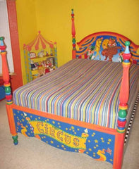 CUSTOM ORDER DESIGN AND PAINTING CIRCUS CHILD'S BED