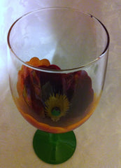 PURPLE PANSY WINE GLASS