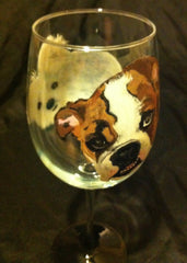 DOUBLE DOG PORTRAIT WINE GLASS