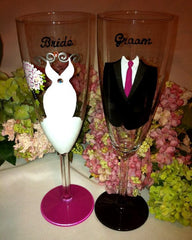 BRIDE & GROOM GLASSES