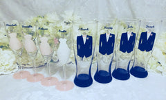 BRIDAL PARTY GLASSES... MIX AND MATCH GLASS STYLES 8 glasses