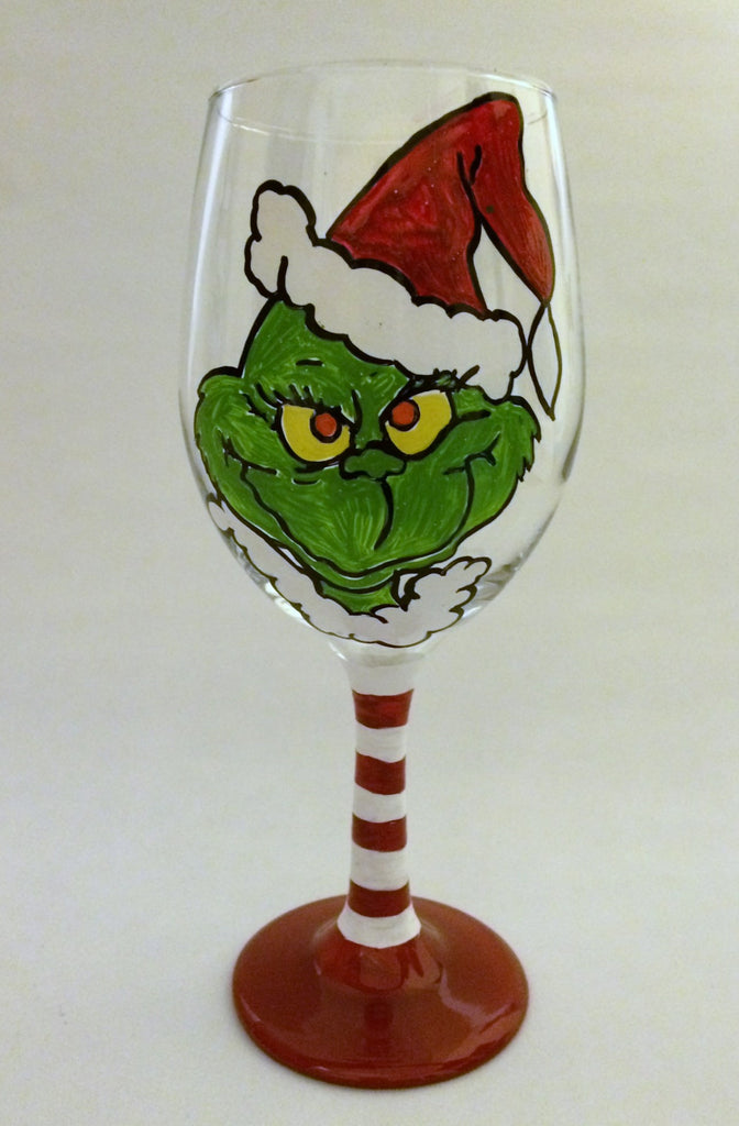 Copy of Vintage Santa on Telephone Wine Glass