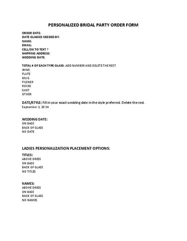 WEDDING FORM