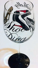 SHOE DIVA WINE GLASS