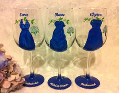 BRIDESMAID DRESS CHAMPAGNE FLUTES 4 GLASSES