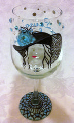 KENTUCKY DERBY PARTY FLOPPY HAT WINE GLASSES 4 GLASSES