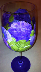 BLUE HYDRANGEA WINE GLASS
