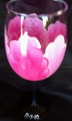 STARGAZER LILY WEDDING FLOWER WINE GLASSES Set of 6 glasses