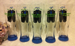 TUXEDO PILSNER GLASSES 5 glasses