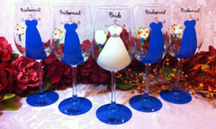 BRIDESMAID DRESS CHAMPAGNE FLUTES 4 GLASSES