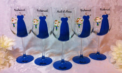 BRIDESMAID DRESS GLASSES 5 glasses