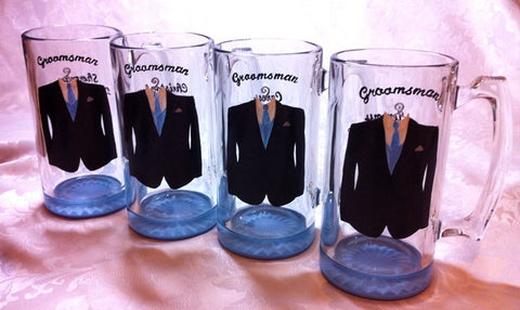 4 PERSONALIZED TUXEDO MUGS