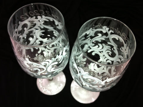 SILVER SWIRL WINE GLASSES