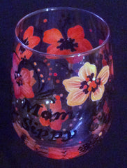 MOMMY'S SIPPY CUP HIBISCUS WINE GLASSES  Set of 5