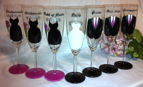 WEDDING GLASSES 7 glasses