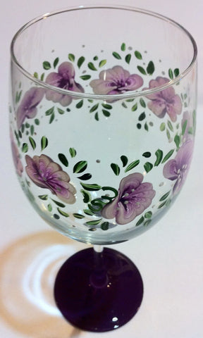 PURPLE ROSEBUD WINE GLASS