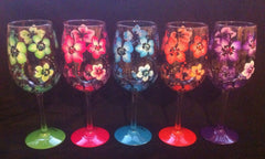 MOMMY'S SIPPY CUP HIBISCUS WINE GLASSES  Set of 5