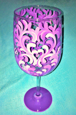 PURPLE SWIRL WINE GLASS