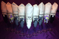 BRIDAL PARTY FLUTES 9 glasses