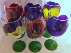 PANSY WINE GLASS Set of 6