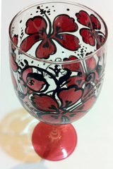 PURPLE HIBISCUS WINE GLASS