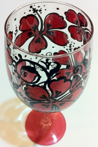 ORANGE HIBISCUS WINE GLASS