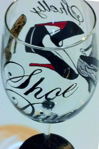 SHOE DIVA WINE GLASS