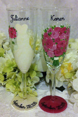 BRIDE & MOTHER OF THE BRIDE WINE GLASSES