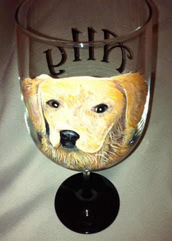 DOG PORTRAIT WINE GLASS