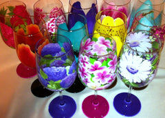 FLOWER WINE GLASSES  Set of 12