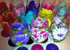 FLOWER WINE GLASSES  Set of 12