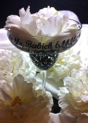BLACK SWIRL MARGARITA GLASSES