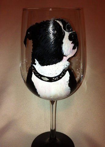 BOSTON TERRIER WINE GLASS