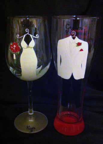 BRIDE & GROOM GLASSES