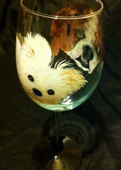 DOUBLE TROUBLE DOG PORTRAIT WINE GLASS
