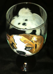 DOUBLE TROUBLE DOG PORTRAIT WINE GLASS