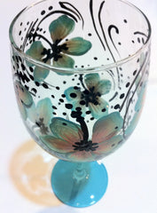 YELLOW HIBISCUS WINE GLASS