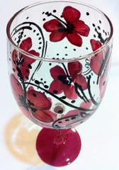 PURPLE HIBISCUS WINE GLASS