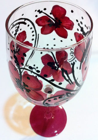 PINK HIBISCUS WINE GLASS