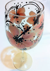 PURPLE HIBISCUS WINE GLASS