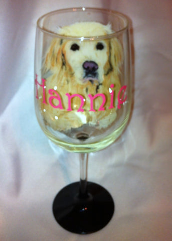 DOG PORTRAIT WINE GLASS