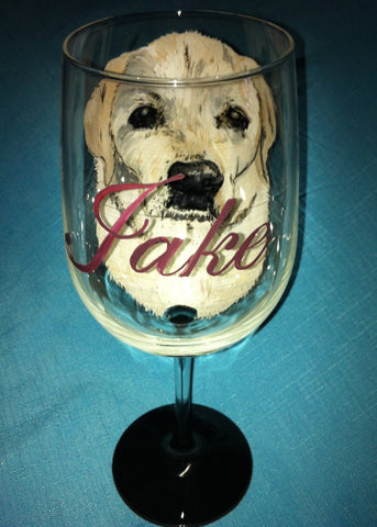 YELLOW LAB WINE GLASS