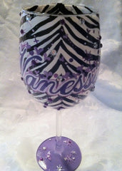 FINALLY 21 ZEBRA WINE GLASS