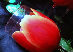 SUNSET TULIP MARTINI GLASSES Set of 4 glasses