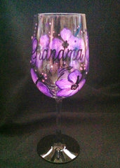 PURPLE HIBISCUS WINE GLASS