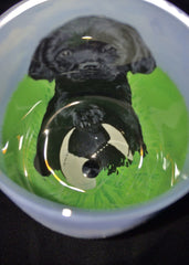 HAND PAINTED LABRADOR RETRIEVER WINE GLASS