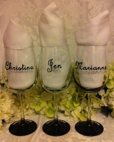 HAND PAINTED PERSONALIZED WINE GLASSES