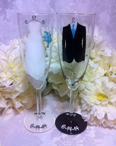 BRIDE & GROOM GLASSES